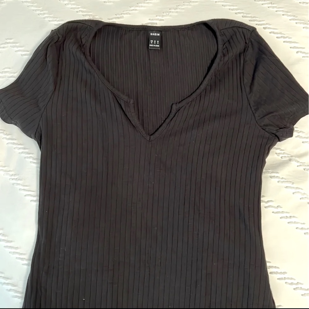 SHEIN Black Stretch Ribbed Bodycon Dress Size XL - NEW